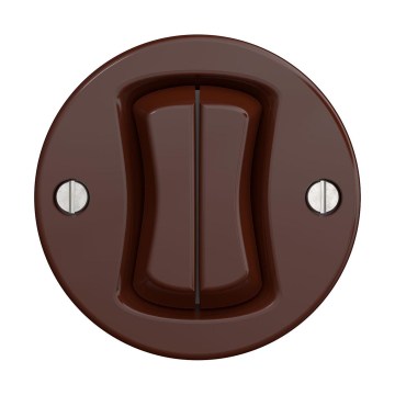 Reblig - Interruptor retro duplo sem moldura castanho