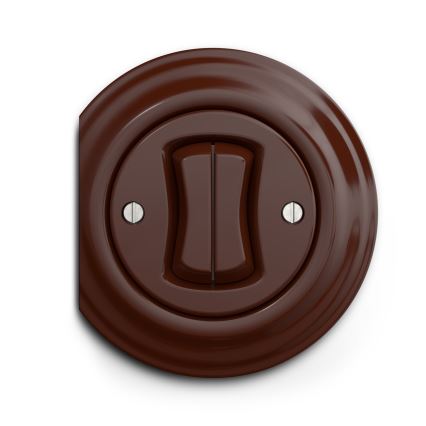 Reblig - Interruptor retro duplo sem moldura castanho