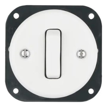 Reblig - Interruptor retro em porcelana, 1 tecla, sem moldura, n.º 1, branco