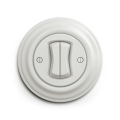 Reblig - Interruptor retro em série com moldura n.º 5, branco cerâmico