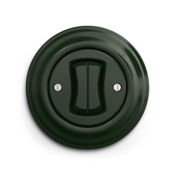 Reblig - Interruptor retro em série com moldura n.º 5, verde