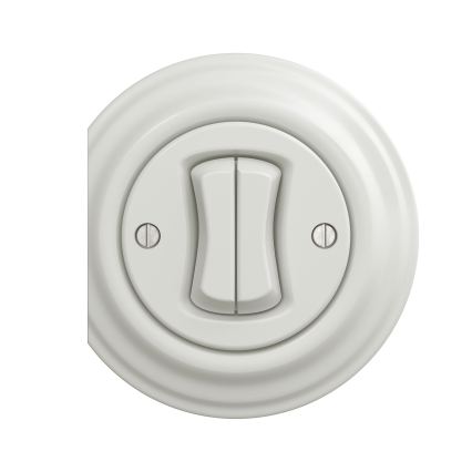 Reblig - Interruptor retro em série sem moldura n.º 5, branco cerâmico