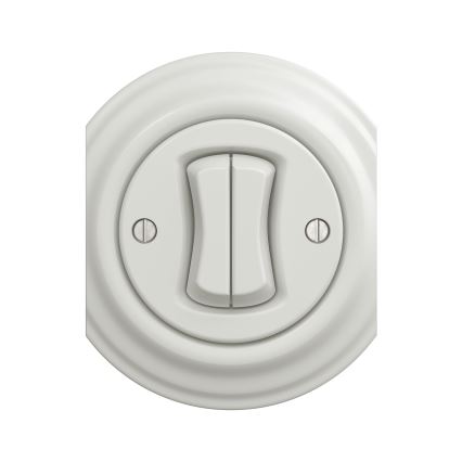 Reblig - Interruptor retro em série sem moldura n.º 5, branco cerâmico
