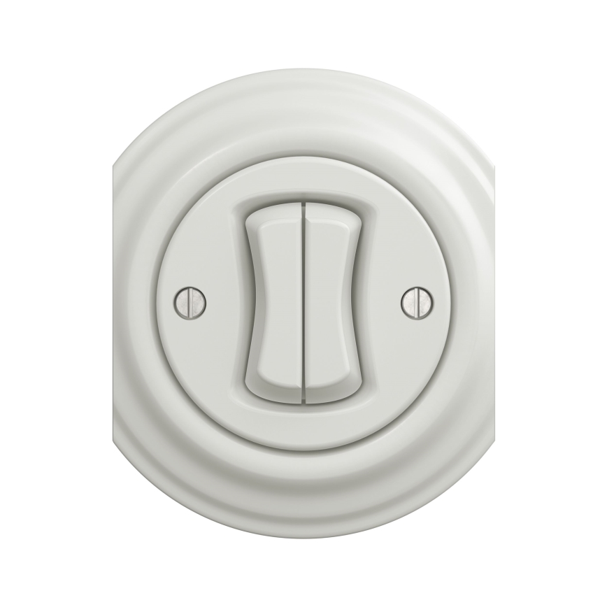 Reblig - Interruptor retro em série sem moldura n.º 5, branco cerâmico