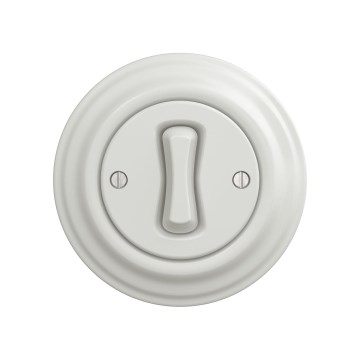 Reblig - Interruptor retro para escada com moldura n.º 6 cerâmica branca