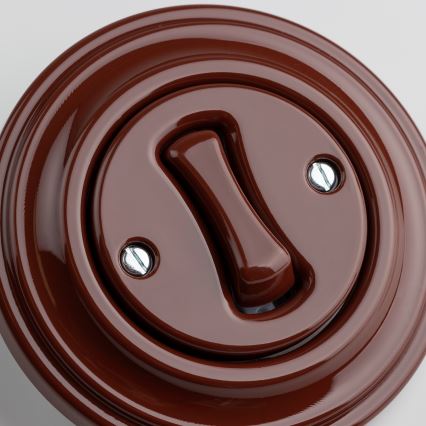 Reblig - Interruptor retro para escadas com moldura n.º 6, castanho