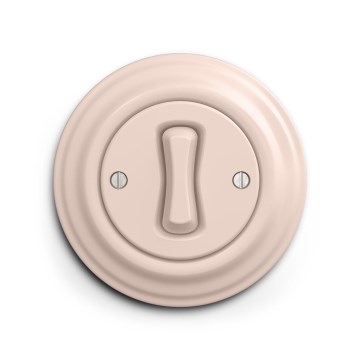 Reblig - Interruptor retro para escadas com moldura n.º 6, cor rosa antigo