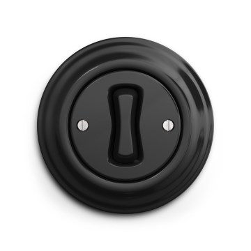 Reblig - Interruptor retro para escadas com moldura n.º 6, preto
