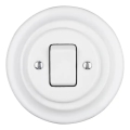 Reblig - Interruptor retro simples em porcelana com moldura n.º 7, branco