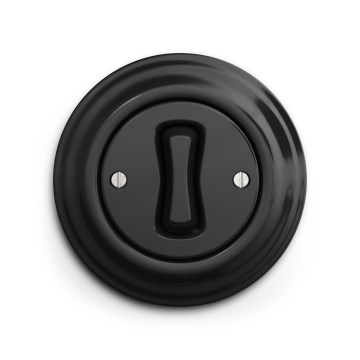 Reblig - Interruptor retro unipolar com moldura n.º 1 preto