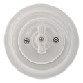 Reblig - Interruptor rotativo retro de porcelana com moldura n.º 7, branco