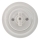 Reblig - Interruptor rotativo retro de porcelana com moldura n.º 7, branco