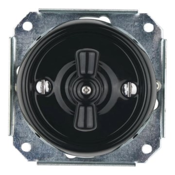 Reblig - Interruptor rotativo retro de porcelana sem aro n.º 1 preto