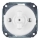 Reblig - Interruptor rotativo retro de porcelana sem moldura n.º 1 branco