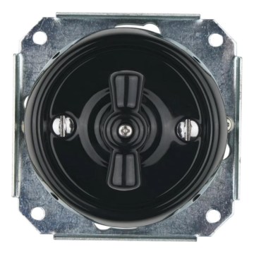 Reblig - Interruptor rotativo retro em porcelana sem moldura č. 7 preto