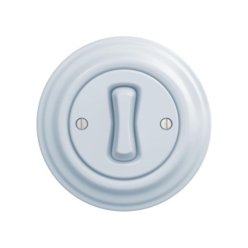 Reblig - Interruptor unipolar retro com moldura n.º 1, azul