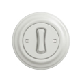 Reblig - Interruptor unipolar retrô com moldura n.º 1, branco cerâmico