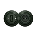 Reblig - Interruptor unipolar retro n.º 1 e tomada SCHUKO 230 V com moldura verde