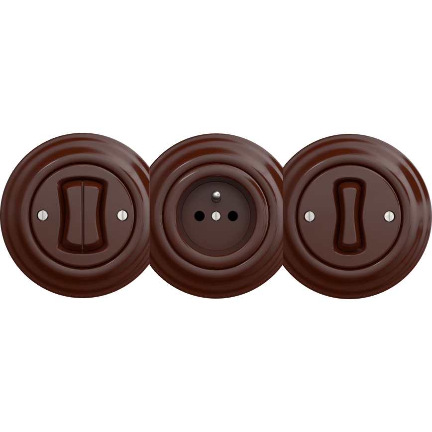 Reblig - Moldura retro central castanha