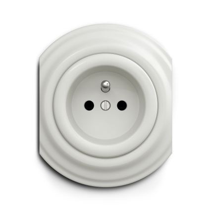 Reblig - Moldura retro central em cerâmica branca