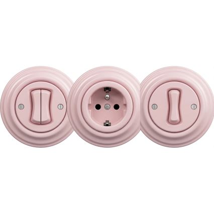 Reblig - Moldura retro central rosa antigo