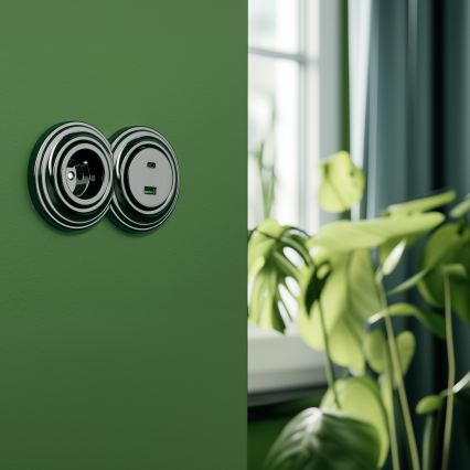 Reblig - Moldura retro com borda verde