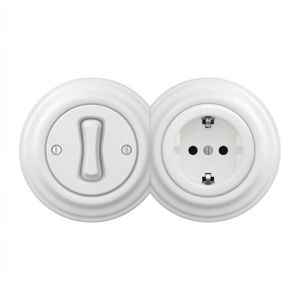 Reblig - Moldura Retro de Borda, Branco Neve