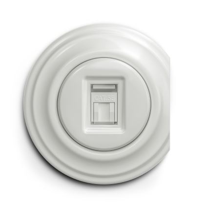 Reblig - Moldura Retro de Extremidade em Cerâmica Branca