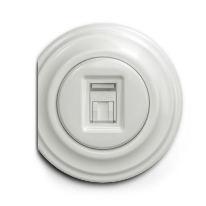 Reblig - Moldura Retro de Extremidade em Cerâmica Branca