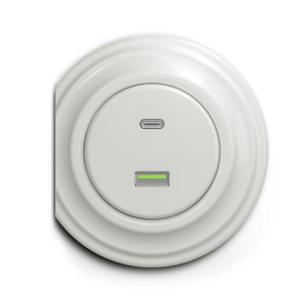 Reblig - Moldura Retro de Extremidade em Cerâmica Branca