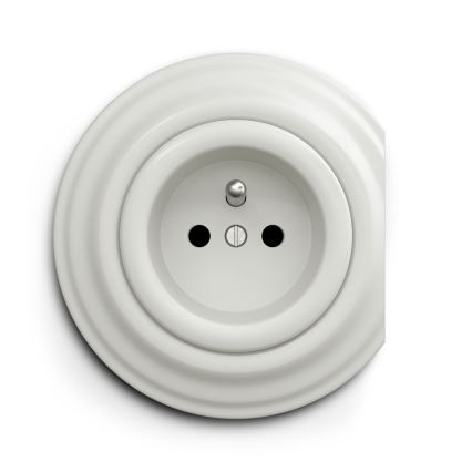 Reblig - Moldura Retro de Extremidade em Cerâmica Branca