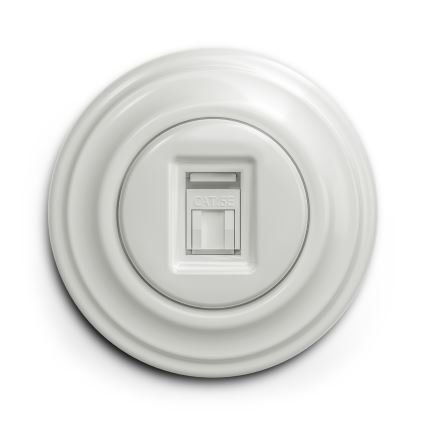 Reblig - Moldura retrô simples em cerâmica branca