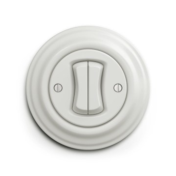 Reblig - Retro botão duplo com moldura cerâmica branca
