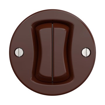 Reblig - Retro interruptor de escada duplo sem moldura n.º 6+6 castanho