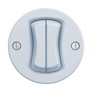 Reblig - Retro interruptor duplo de escada sem moldura n.º 6+6 azul