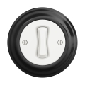 Reblig - Retro interruptor unipolar com moldura n.º 1 branco neve/preto
