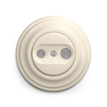 Reblig - Retro tomada de antena TV+R (passante) com moldura bege