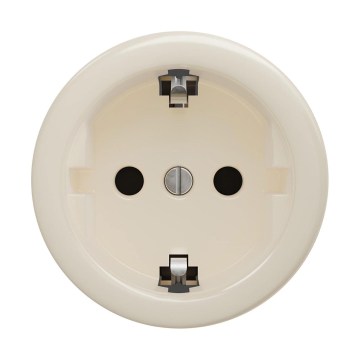 Reblig - Retro tomada doméstica sem moldura SCHUKO 230V/16A bege