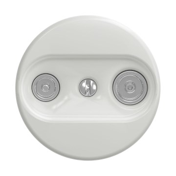 Reblig - Retro tomada TV+R (final) sem moldura cerâmica branca