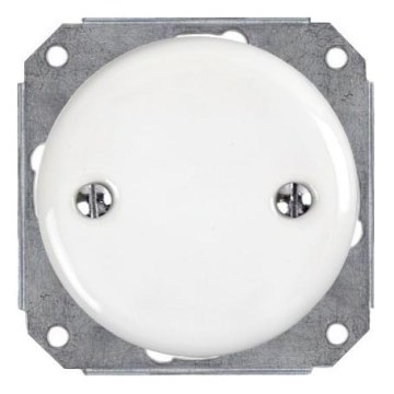 Reblig - Tampa retro de porcelana para instalação eléctrica, branca