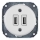 Reblig - Tomada de alimentação USB retro em porcelana, sem moldura, 2x USB-A, branca