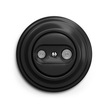 Reblig - Tomada de antena retro TV+R (passante) com moldura, preta