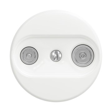 Reblig - Tomada de antena retro TV+R (passante) sem moldura, branco neve