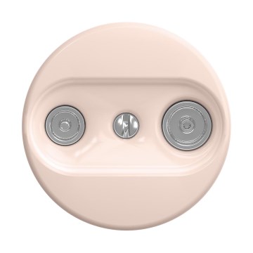Reblig - Tomada de antena retro TV+R (passante) sem moldura rosa antigo