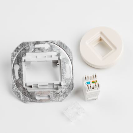 Reblig - Tomada de dados retrô com moldura bege