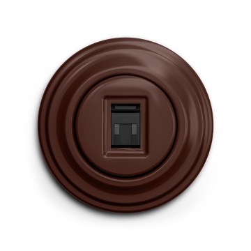 Reblig - Tomada de dados retro com moldura castanha
