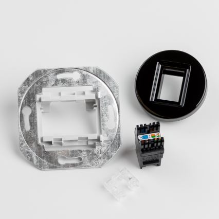 Reblig - Tomada de dados retro com moldura preta