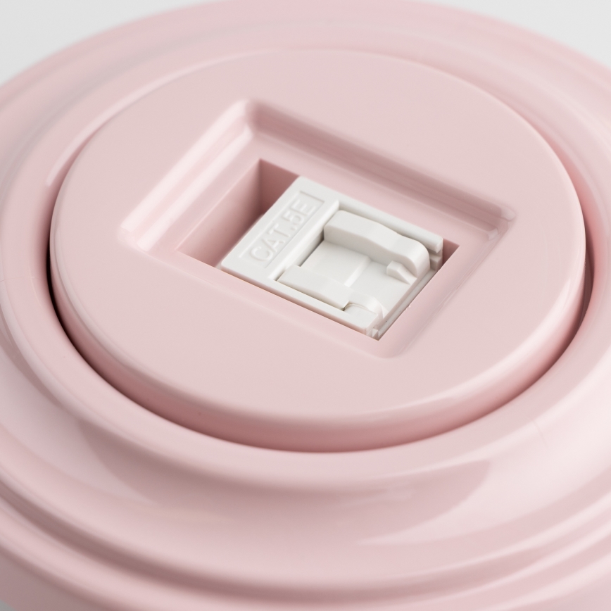Reblig - Tomada de dados retro com moldura, rosa vintage