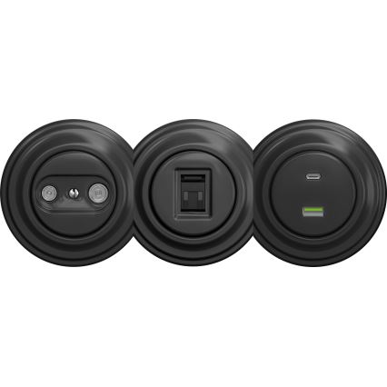 Reblig - Tomada de dados retro sem moldura antracite
