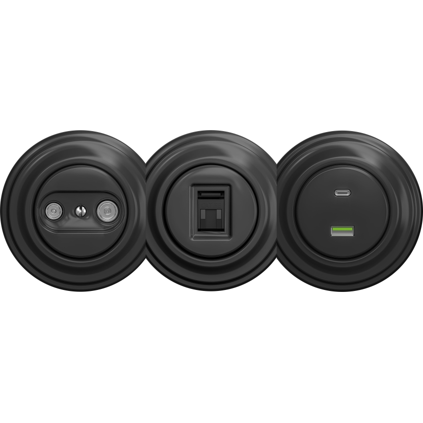 Reblig - Tomada de dados retro sem moldura antracite